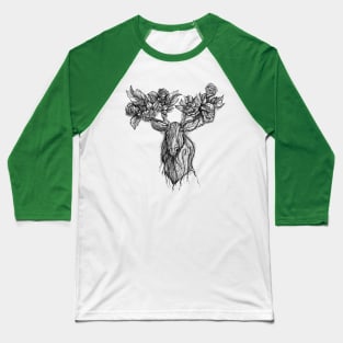 Forest Moose (Sketch) Baseball T-Shirt